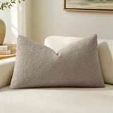 MIULEE Textured Boucle Lumbar Pillow Cover for Bed 12x20 Light Brown