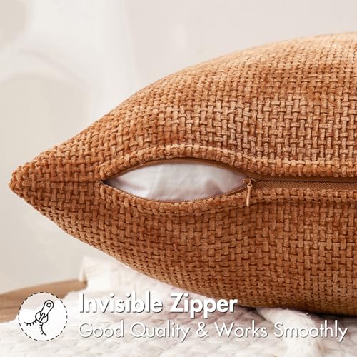 MIULEE Fall Decorative Orange Couch Throw Pillow Covers 20x20 Inch 2 Pack