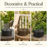Kingrol 2 Pack Mosquito Coil Holders with Lids, Outdoor Metal Burners | Black and antique brass metal holders with lids to help contain ash for patio, garden, porch, camping, and outdoor tables