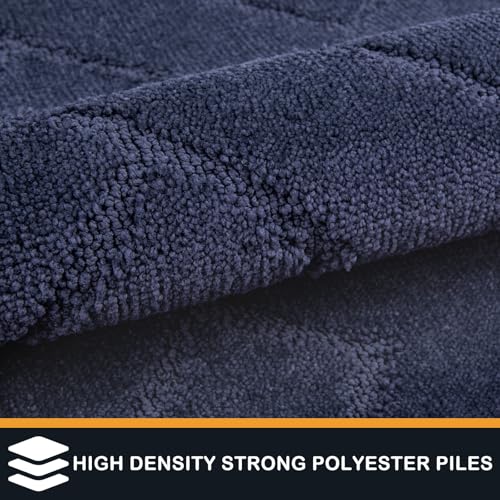 PURRUGS Dirt Trapping Door Mat 24" x 35.5", Non-Slip Machine Washable Entry Rug, Dog Doormat, Indoor Front Door Mat, Super Absorbent Entryway Rug for Muddy Shoes & Paws, Navy Blue