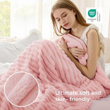 Bedsure GentleSoft Pink Throw Blanket for Couch - Birthday Gifts for Teenage Girls Sister Women Teacher Graduation Gifts, Cozy Cute Fleece Bed Throw Blanket, Coral Pink Room Home Decor, 50x60 Inches