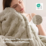 Bedsure Checkered Soft Cozy Twin XL Blanket for Bed, Oatmeal, 66"×90"