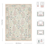 6x9 Area Rugs, Machine Washable Low Pile Floral Rugs for Living Room, Bedroom, Large Boho Area Rug with Non-Slip Backing for Dining Room(Pink Floral)