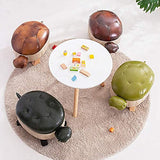 Animal Footstool Turtle Upholstered Pu Leather Pouf, Shoe Changing Stool Sofa Footrest Living Room Storage Stool Footstool with Storage/Green/25 * 66 * 35