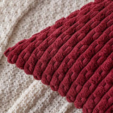 MIULEE Christmas Decorative Throw Pillow Covers 18x18 Burgundy Textured