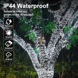 LAMPHOME White Christmas Lights Battery Operated, 34.1FT 100 LED Waterproof String Christmas Tree Lights with 8 Modes, Xmas Decorations for Indoor Outdoor Yard Wedding Home Decor