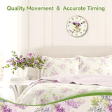 TAHEAT Lavender Wall Clock, Small Vintage Floral Provence Kitchen Clocks, Retro Rustic Battery Operated Wall Clocks for Living Room Bedroom Bathroom Office, 8 Inch