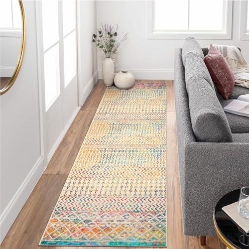 Moroccan Hallway Rug Runner 2x8, Washable Entryway Rugs Indoor