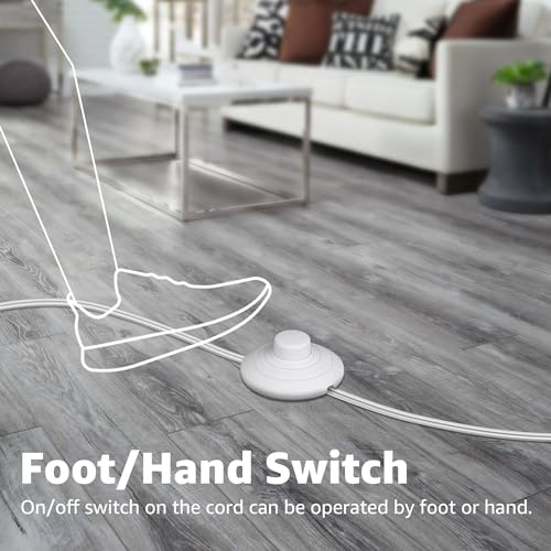 SUNVIE 2 Pack Uplighting Indoor Floor Can Light, 5W Up Lights with 2700K LED GU10 Bulbs, Uplights Floor Spot Lights Indoor for Home Accent Lighting, 5.9 FT Plug Cord & Foot Switch