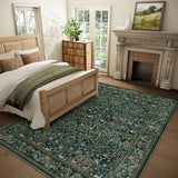 Washable Area Rugs for Living Room: 5x7 Rug Stain Resistant Non Slip Low Pile Lightweight Soft Carpets Rugs for Bedroom Kitchen Dining Room Nursery Kids Room Farmhouse Home Office Indoor