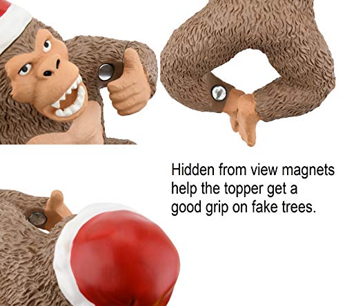 Tree Buddees King Kong Climbing The Tree Funny Christmas Tree Topper - Large 10"