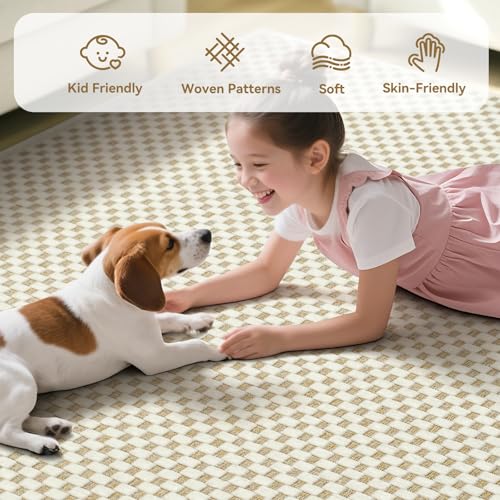 Hallway Runner Rug Woven Washable Long Kitchen Runner Beige 2x5 ft