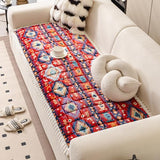 Boho Couch Cover for Pets Super Soft Sofa Covers for Cats & Dogs Washable Sofa SlipCover Furniture Couch Protector for Living Room(35" x 71", Red)