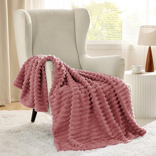 Bedsure Soft Throw Blanket for Couch Decor Gifts Dusty Pink 50"x70"