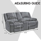 ULTICOR Reclining LoveSeat with Middle Console Slipcover, 8-Piece Velvet Stretch Loveseat Reclining Sofa Covers, 2 seat Love seat Recliner Cover, Thick, Soft, Washable, Love seat Slipcovers (Taupe)