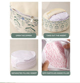 Unstuffed Round Pouf Cover, 18in Boho Ottoman, Floral Decor