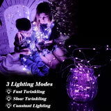 ZGWJ 12 Pack Fairy Lights Battery Operated, Purple Mini String Lights 7ft 20 LED Waterproof for DIY, Parties, Wedding, Bedroom, Christmas Decoration