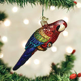 Old World Christmas Tropical Parrot Glass Blown Ornament for Christmas Tree, Handcrafted Holiday Decoration, Parrot Collection