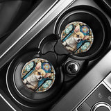 2pcs Adorable Chihuahua Dog Patterned Art Decorative Cup Coasters | Non-Slip and Heat-Insulated, for Beverage Cups, Suitable for Both Men and Women
