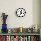 Ministry of Silly Walk Wall Clock with Cover - Creative Wall Clock Artwork, Precise Sweep Seconds Silent Clock No-Ticking for Bedroom,Office & Library Wall Decorations (Black)