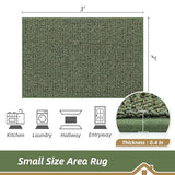 BEQHAUSE 2x3 Entryway Rug Indoor Door Mat Non-Slip Washable, Green
