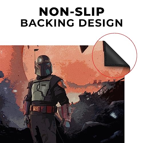 DreamController Starwarrs Bobba Fett Custom Rugs for Gamer Room (62x40inch)| Playroom Carpets Inspired by Games & Anime Decor for Gamers | Gamer Room Decor for Kids Teen Anti-Slip Gaming Mats