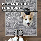 Washable Runner Rug 2x7 ft Non-Slip Hallway Runners, Grey