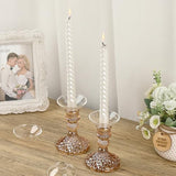 OwnMy Gold Glass Taper Candle Holders Decorative Glass Candlestick Holders