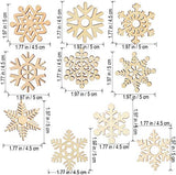 T-Antrix 50pcs DIY Wooden Snowflakes Unfinished Wood Ornaments Cutouts Christmas Wood Snowflake for Christmas Decoration Christmas Tree Hanging Embellishments and Craft DIY with Strings