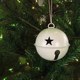 Haute Decor Jingle Bell Ornaments, Large Size 3.35-inch Diameter, 6-Pack (Ivory)