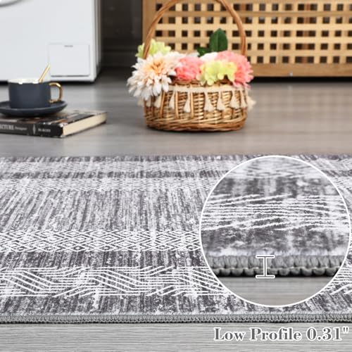 GarveeHome 2.5x8 Modern Washable Runner Rug Non Slip Washable Floor Carpet