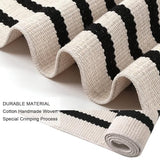 LEEVAN Black and White Striped Outdoor Rug Runner 2x4.3 Layering Doormat Farmhouse Front Porch Rug Cotton Woven Washable Throw Carpet for Hallway/Front Steps/Bathroom/Kitchen/Home Entrance