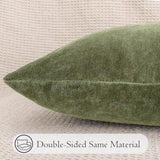 Chenille Lumbar Pillow Covers 12x20 inch Olive Sage Green