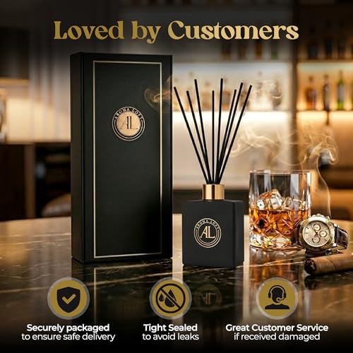Black Reed Diffusers for Home | Premium Fragrance Diffuser | Reed Diffuser Sticks in Oil Set with Cashmere Vanilla Scent | Smell Good Stuff | Long-Lasting Oil for Bathroom & Office (5 oz)