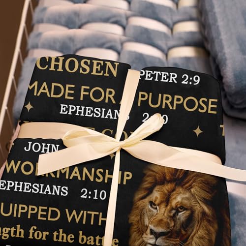 Christian Gifts for Men, Christian Blanket 60"X50", Catholic Gifts, Religious Gifts for Men, Man of God Gift, Baptism Gift, Bible Inspirational Spiritual Gifts for Son Dad Husband