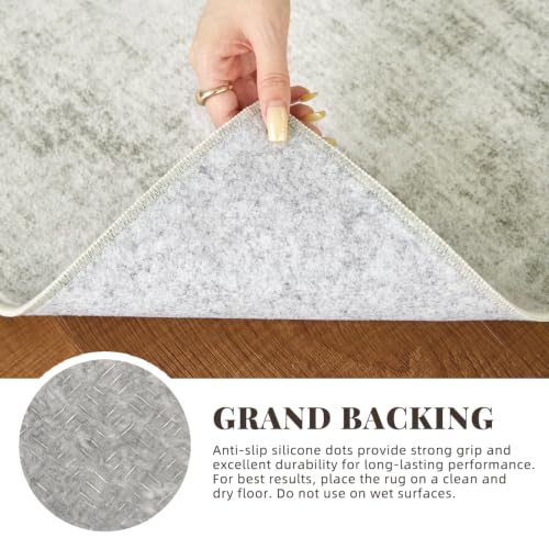 2'x6' Vintage Beige Runner Rug, Washable Non-Slip Non-Shed Floor Mat