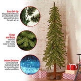National Tree Company 5 ft Unlit Hickory Cedar Artificial Christmas Tree, 371 Tips, Metal Plate Base, Green