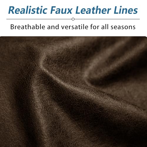 Couch Cushion Covers Leather-Look 3PC Stretch Sofa Seat Slipcover Sets for Living Room Individual Sofa Cushion Cover Couch Seat Protectors, Pet-Friendly, Non-Slip, Easy Fit - Coffee