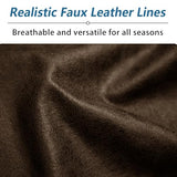 Couch Cushion Covers Leather-Look 3PC Stretch Sofa Seat Slipcover Sets for Living Room Individual Sofa Cushion Cover Couch Seat Protectors, Pet-Friendly, Non-Slip, Easy Fit - Coffee