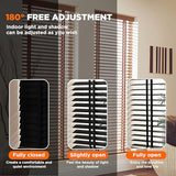 2" Slats Wood Blinds for Indoor Windows: Solid Wooden Blackout Blinds & Shades,Black Out Privacy Horizontal Blinds for Home Bedroom Bathroom Living Room Windows 22.5" WX48 H Black