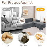 Sectional Couch Covers, 2 Pieces Washable L Shaped Couch Covers Sofa Blanket for Dogs Pet Friendly Sectional Sofa Slipcovers Furniture Covers,71"x 110"+ 71"x 118",(X-Large,Dark Gray)