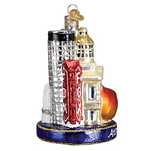 Old World Christmas Atlanta Cityscape Glass Blown Ornament for Christmas Tree, Handcrafted Holiday Decoration, Landmark Collection