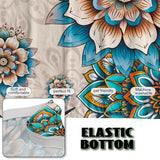 Suobstales Boho Mandala Hummingbird Print Stretch Armless Futon Cover, Futon Mattress Covers Soft Furniture Protector with Elastic Bottom, Foldable Sofa Slipcovers Washable Couch Cover