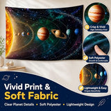 Outer Space Planet Tapestry, Universe Galaxy Solar System Earth Art Tapestries Wall Hanging for Men Kids Bedroom College Dorm Living Room Office Science Decor 40X30", Cool Hippie Poster Blanket