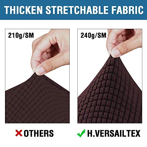 H.VERSAILTEX 4 Piece Stretch Sofa Covers for 3 Cushion Couch Bundles Armless Futon Cover, Chocolate