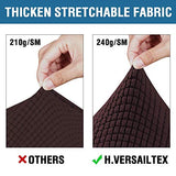 H.VERSAILTEX 4 Piece Stretch Sofa Covers for 3 Cushion Couch Bundles Armless Futon Cover, Chocolate