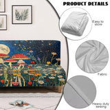 Mushroom Starry Night Futon Covers, Armless Sofa Covers, Stretch Sofa Bed Cover, Washable Futon Slipcover Furniture Protector for Kids, Pets, Dog and Cat