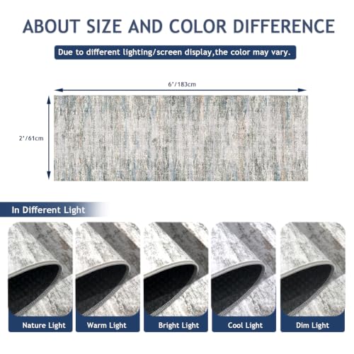 Washable Runners for Hallway 2x6 Runner Rug,Ultra-Thin Kitchen Runner Rugs,Non-Slip Backing Entryway Rug Runner,Abstract Carpet for Hallways,Bedroom,Dining,Laundry Room