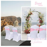 Pink Chair Sashes 100 Pack Spandex Pink Sashes for Chairs Stretch Chair Sashes Clearance with Heart Buckle Slider for Wedding Banquet Party Decorations