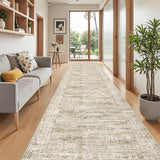3x14 Runner Rug Non Slip,Washable Hallway Runner Rug,Brown